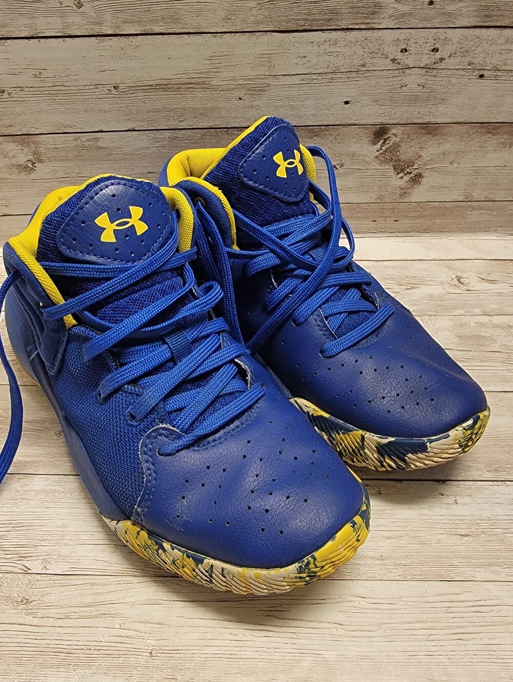 Under Armour Jet 21 Blue/Yellow PS/Preschool Shoes (3024795-400) Boys Size 3Y